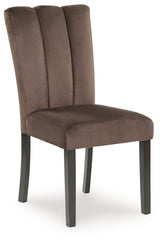 Back view of Jeshina mocha dining chair