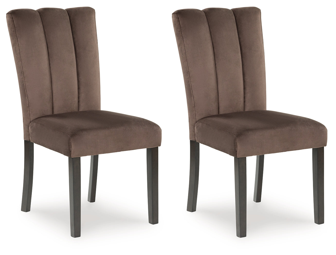 Side view of Jeshina mocha dining chair