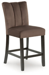 Jeshina mocha counter height barstool side view