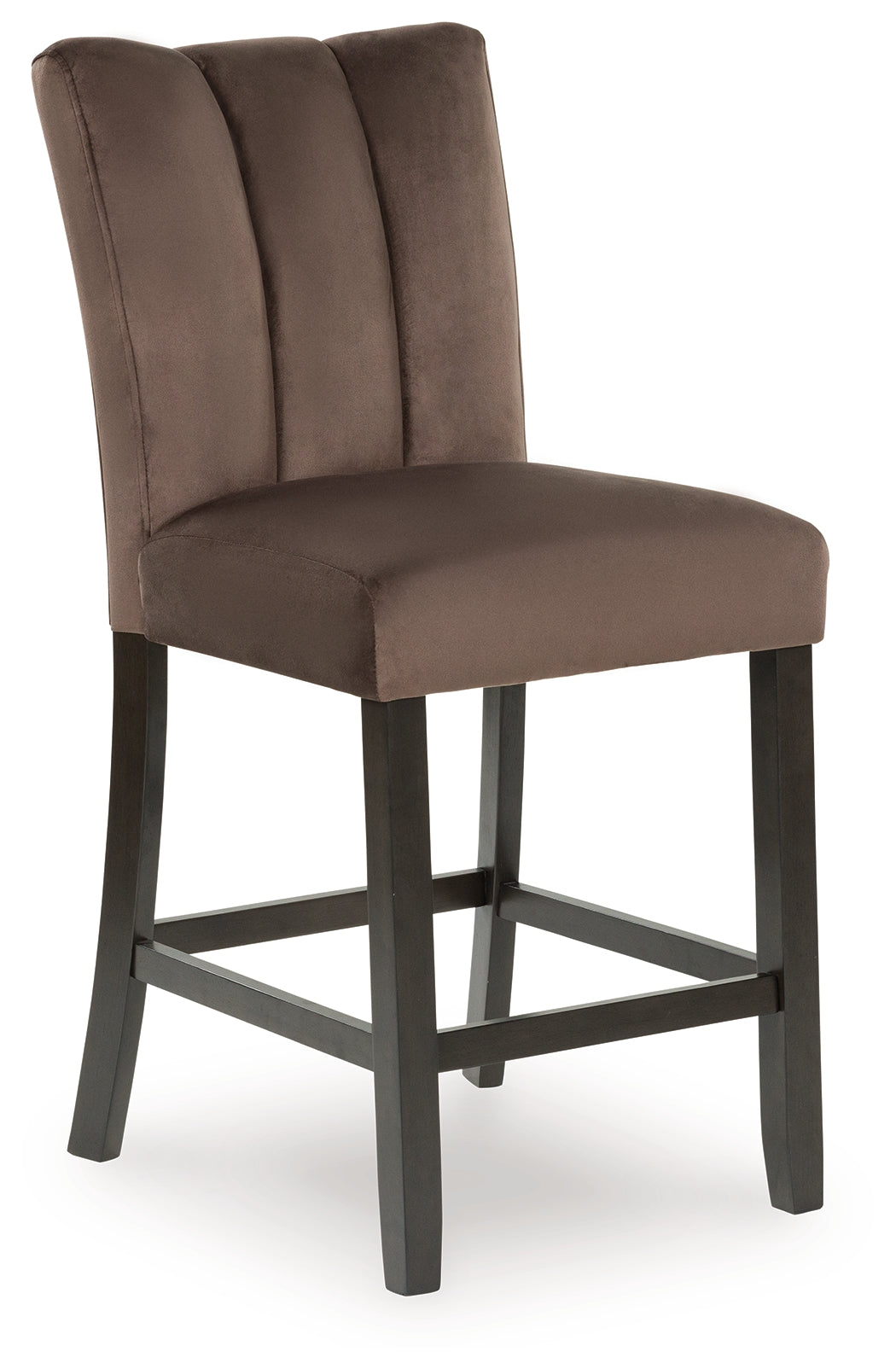 Jeshina mocha counter height barstool side view