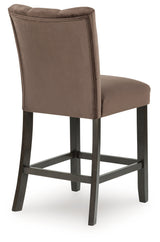 Jeshina mocha counter height barstool back view