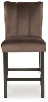 Jeshina mocha counter height barstool head-on front view