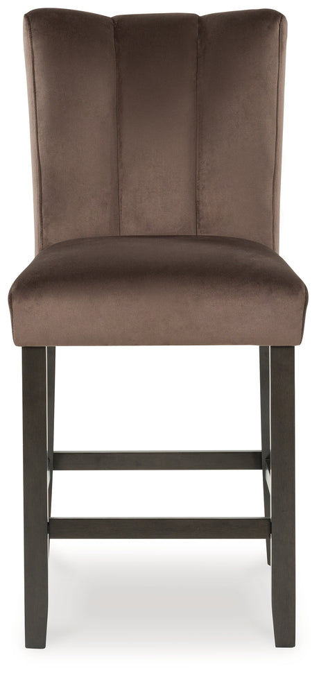 Jeshina mocha counter height barstool head-on front view