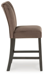 Jeshina mocha counter height barstool side profile