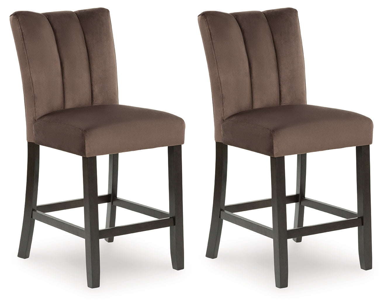 Jeshina mocha counter height barstool angled side view
