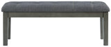 Hallanden Two-tone Gray 50 inch dining bench top view