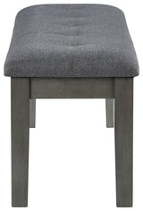 Hallanden Two-tone Gray 50 inch dining bench side profile