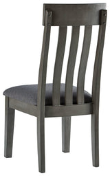 Hallanden Two-Tone Gray Upholstered Dining Chair back view