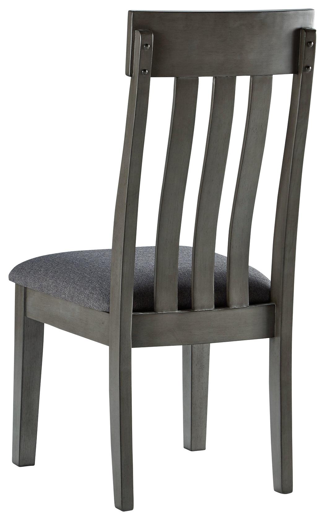 Hallanden Two-Tone Gray Upholstered Dining Chair back view