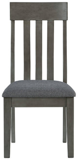 Hallanden Two-Tone Gray Upholstered Dining Chair front view