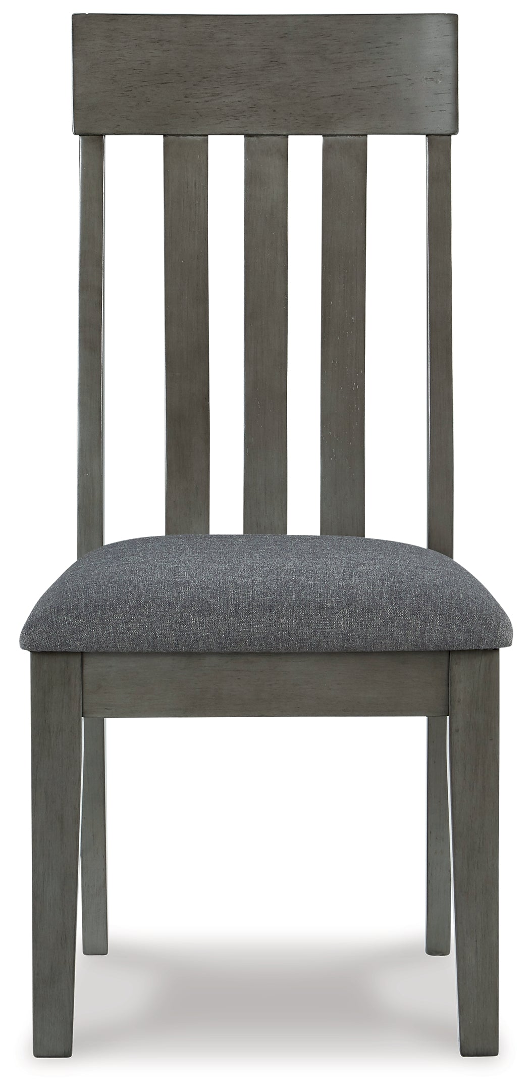 Head-on view of Hallanden two-tone gray dining chair
