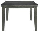 Top view of Hallanden Gray Dining Extension Table showing finish