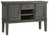 Hallanden Gray Dining Server angled closed