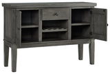 Hallanden Gray Dining Server angled open showing interior
