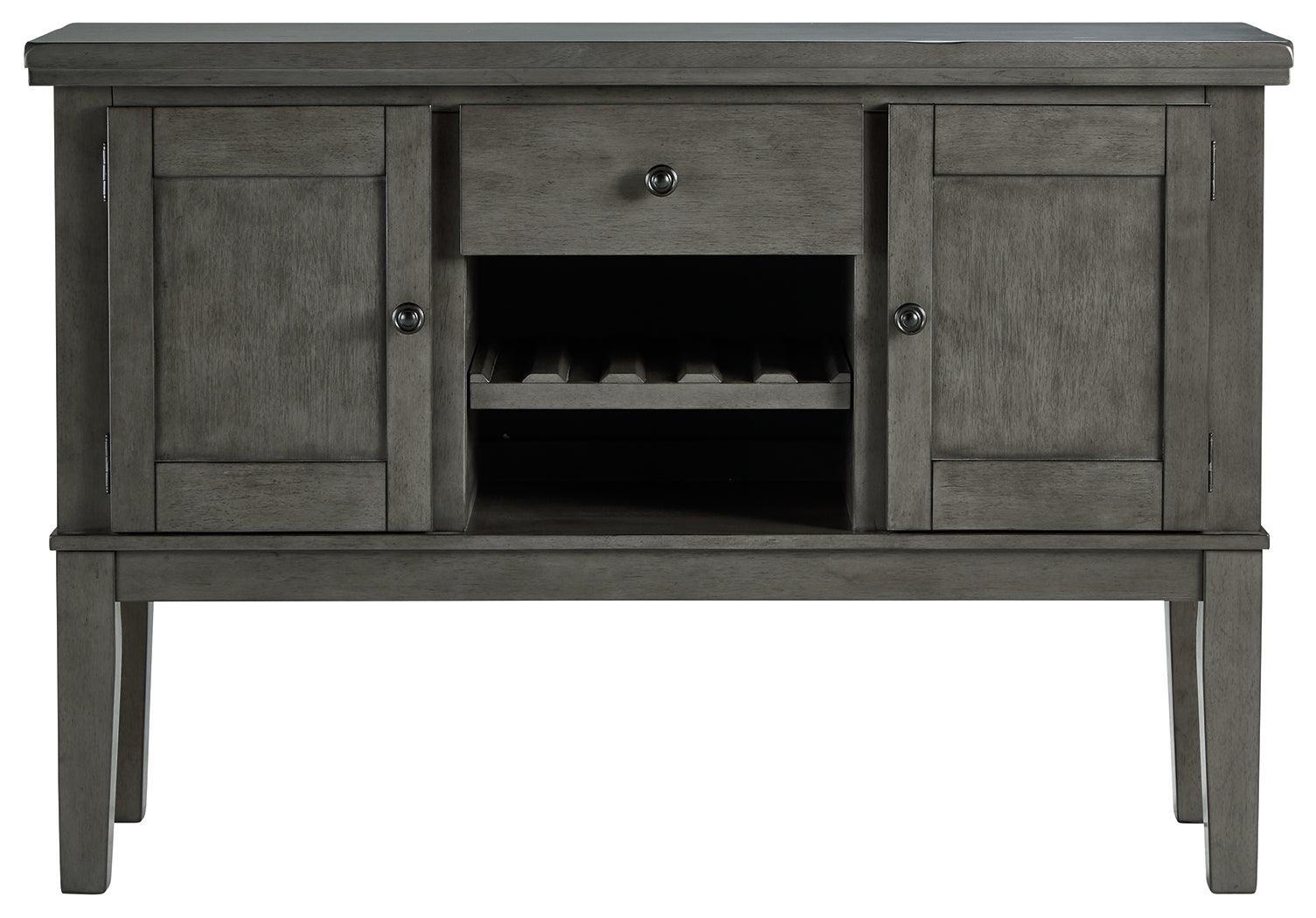 Hallanden Gray Dining Server head-on view