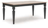 Brenkerton dining table side angle showing two-tone finish