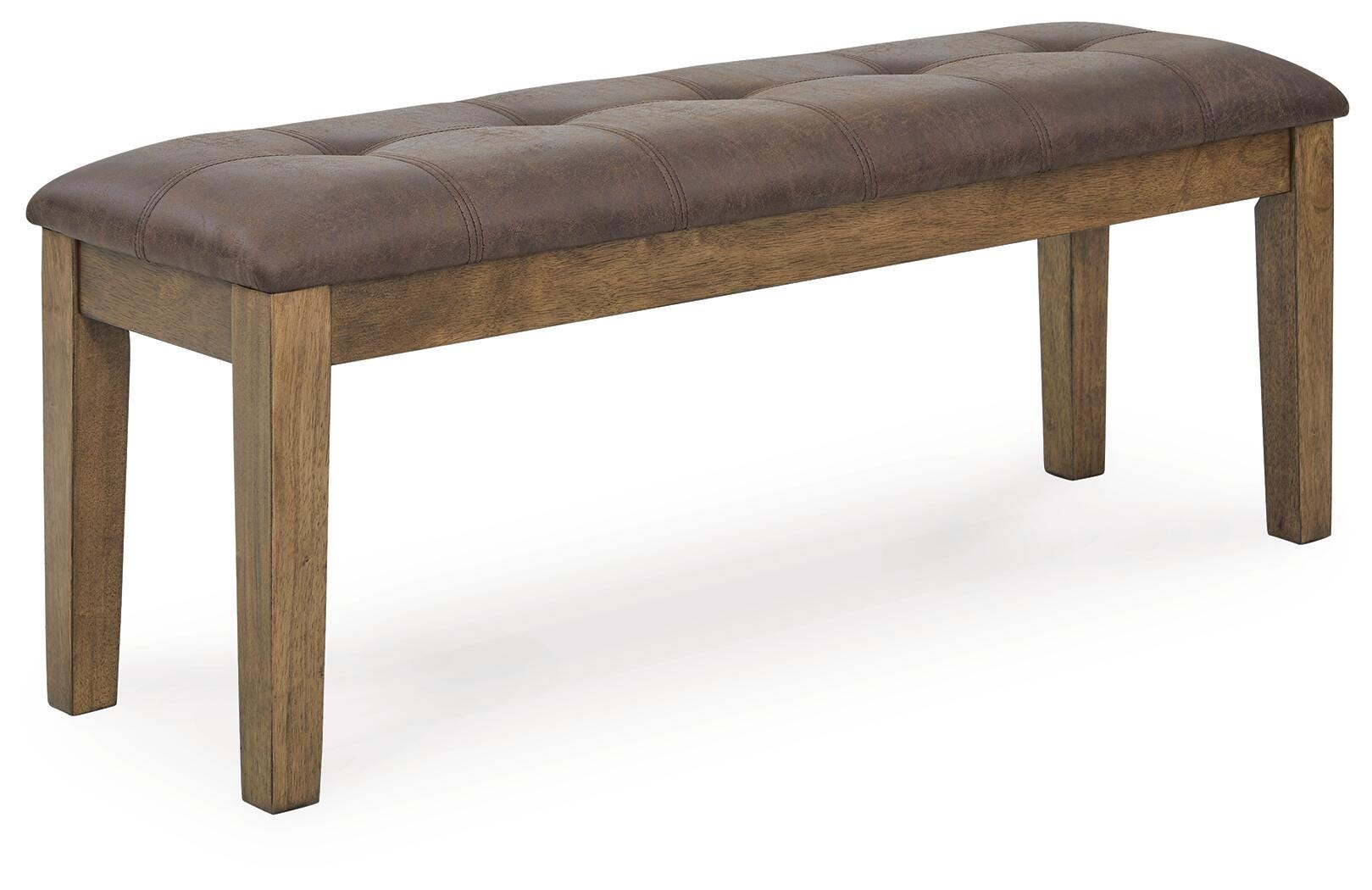 Urbinforte Light Brown 50 inch Dining Bench side closeup