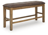 Urbinforte dining bench front view against white background