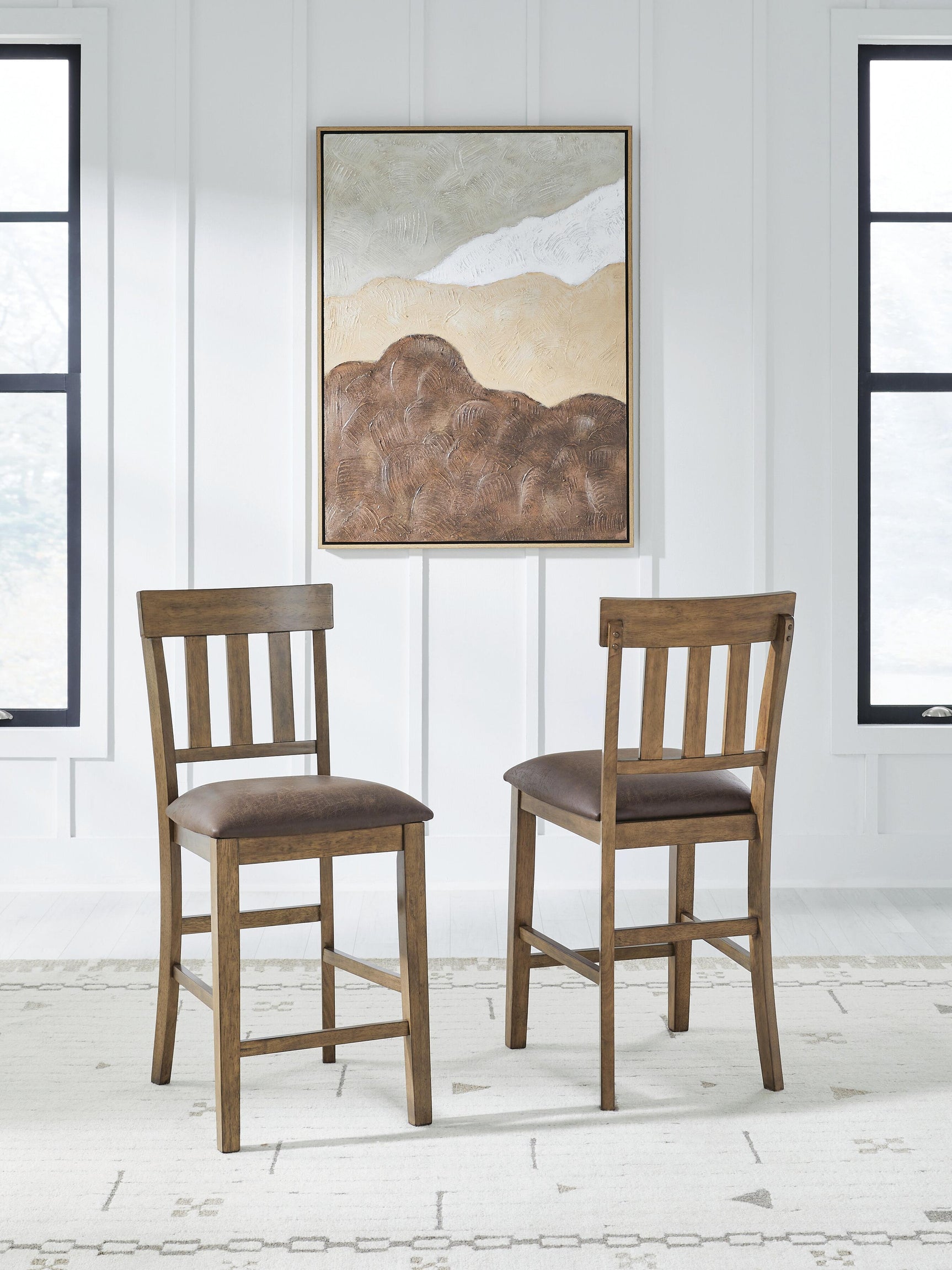 Urbinforte Light Brown Barstool seat and upholstery detail