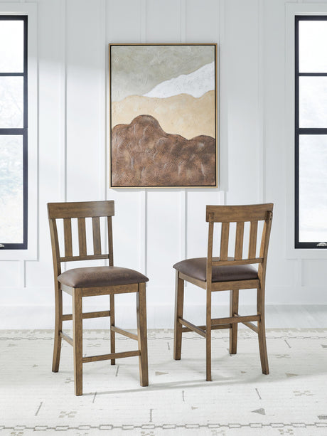 Urbinforte Light Brown Barstool seat and upholstery detail