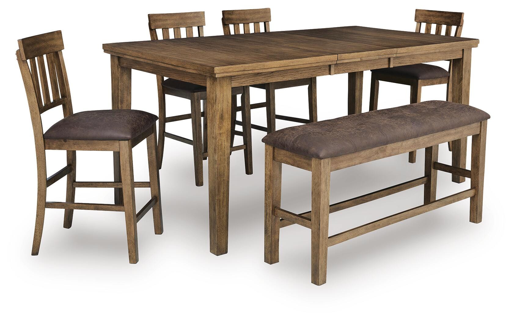 Close-up of table leaf detail on Urbinforte dining table