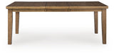 Side view of Urbinforte Light Brown Dining Extension Table