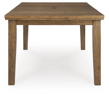 Top view showing butterfly leaf of Urbinforte Dining Table