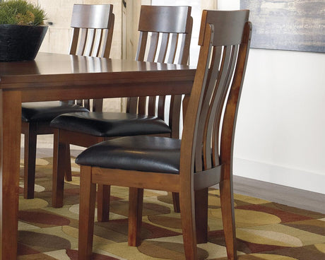 Ralene Medium Brown Upholstered Dining Chair side view
