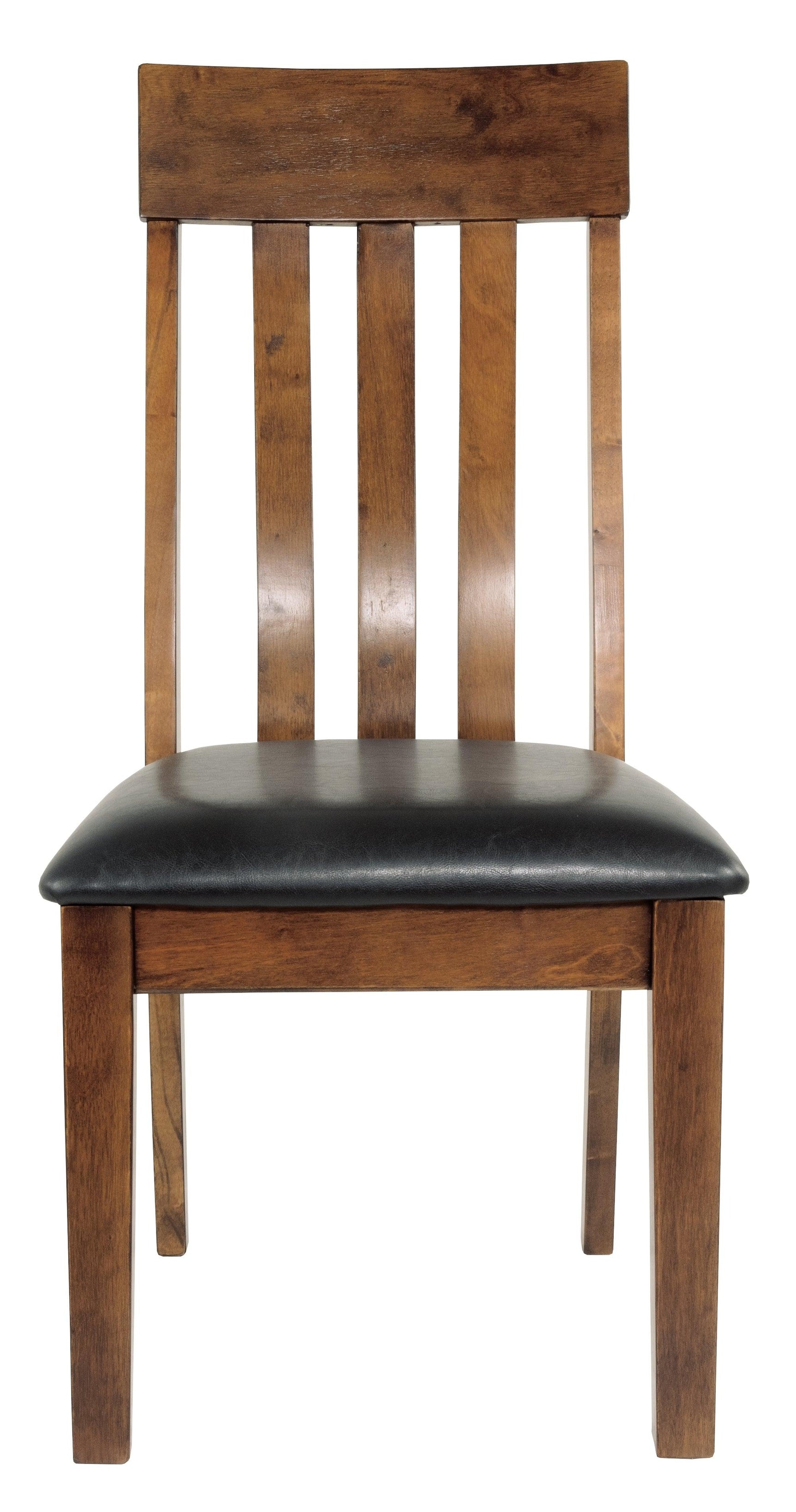 Ralene Medium Brown Upholstered Dining Chair detail of armrest