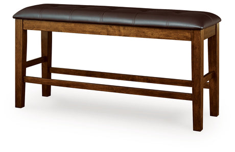 Ralene medium brown counter height dining bench front view