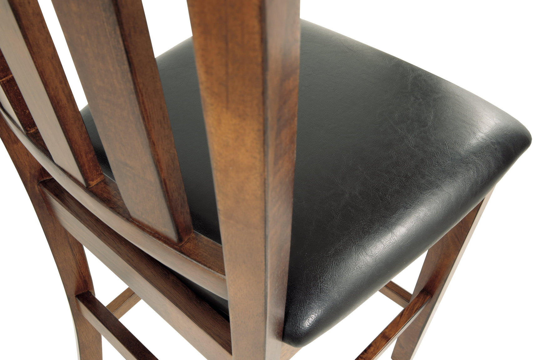 Close-up detail of upholstery and wood finish on Ralene Bar Stool