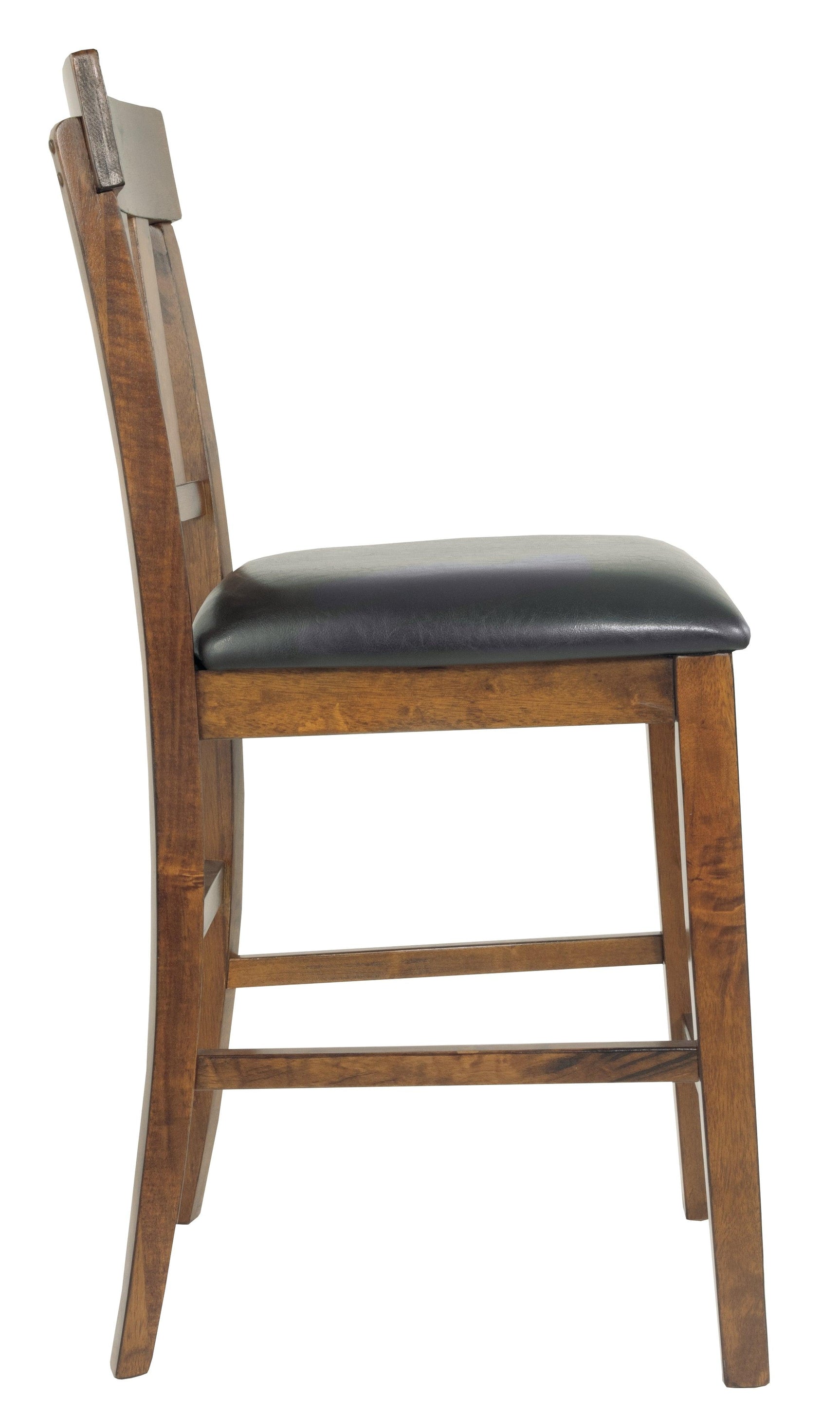 Side profile of Ralene Medium Brown Upholstered Counter Height Bar Stool