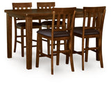 Barstool seating with faux leather upholstery