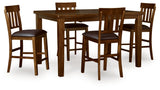 Ralene rustic medium brown dining table corner detail