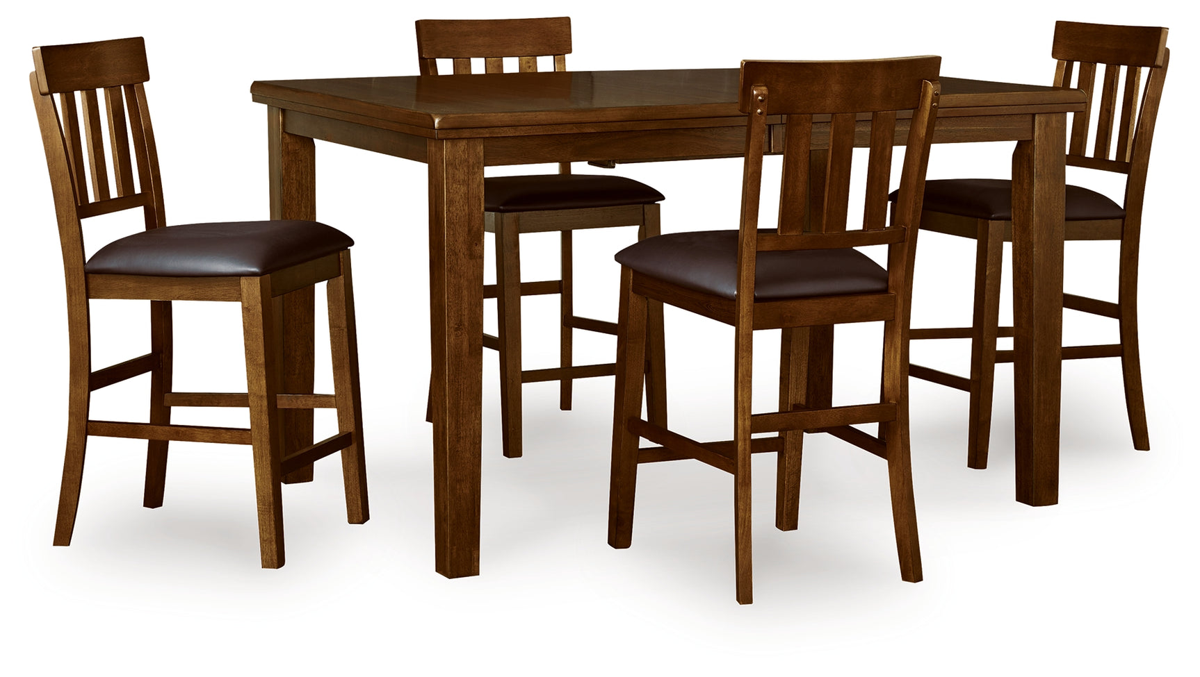 Ralene rustic medium brown dining table corner detail