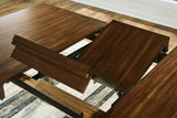 Close-up of table leaf detail with rustic finish