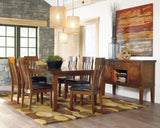 Ralene Medium Brown Upholstered Dining Chair angled view