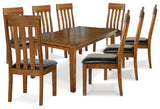 Ralene Medium Brown Rectangular Dining Table Set with Upholstered Seating — Dining Table and 8 Chairs