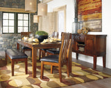 Ralene dining bench staged in a dining room setting