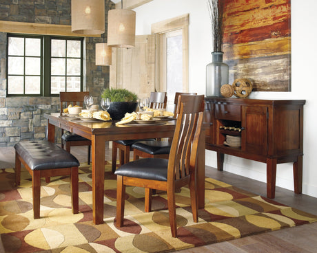 Ralene Medium Brown Upholstered Dining Chair angled view