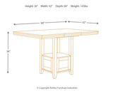 Dimensional graphic of Ralene table