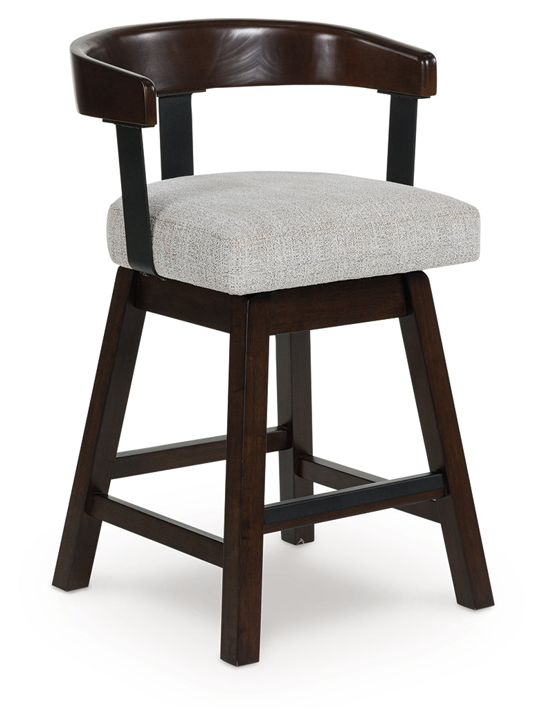 Close-up of Haddigan barstool upholstery and cushioned seat