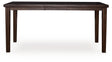 Haddigan Dark Brown Counter Height Dining Extension Table front angle