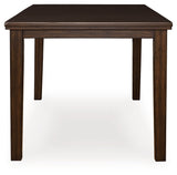 Top view of Haddigan Dark Brown Counter Height Dining Extension Table