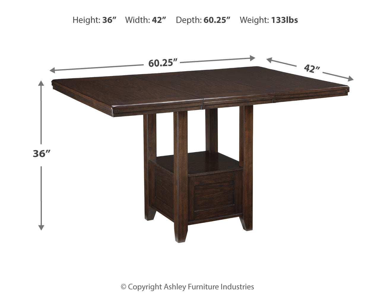 Barstool dimension diagram for Haddigan set