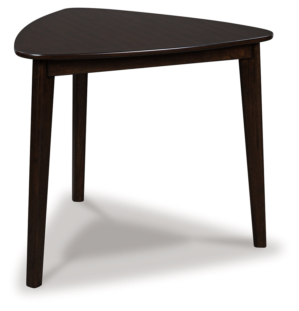 Mallenette Merlot Dining Table angled side view