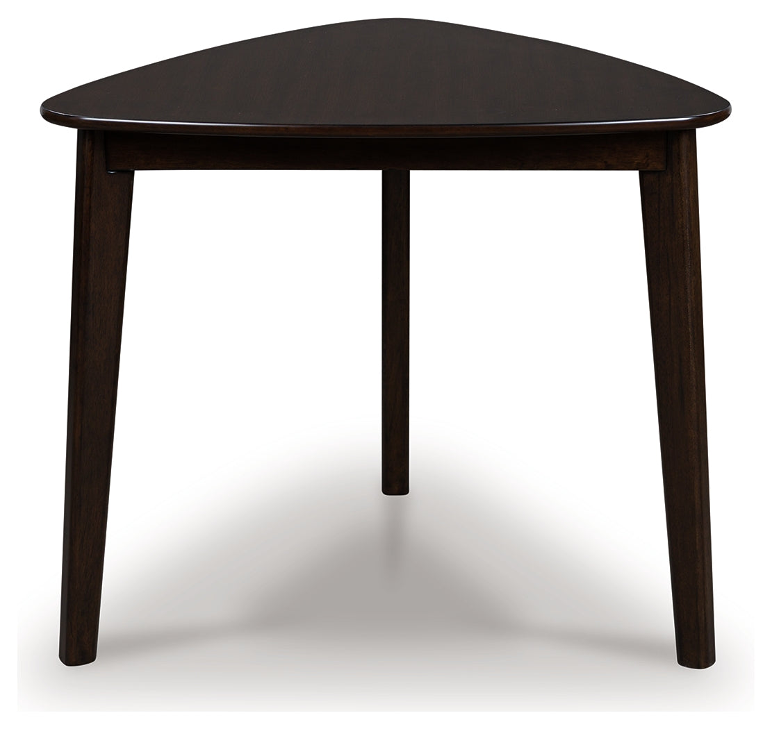 Side view of Mallenette Merlot Dining Table