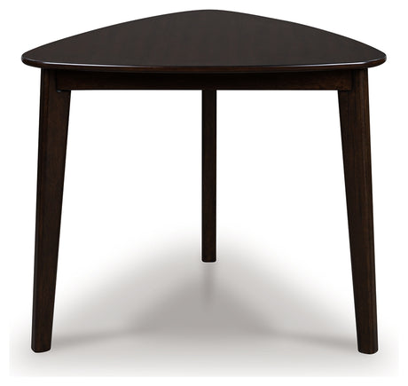 Side view of Mallenette Merlot Dining Table