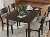 Casual dining set mood image with merlot finish
