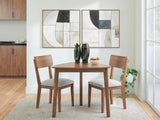 Tameride Medium Brown Dining Table and 4 Chairs Set — Dining Table and 2 Chairs